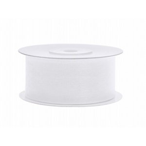 Stuha šifónová biela 3,8cm / 25m
