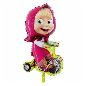 Balónik fóliový Máša na bicykli 99 cm