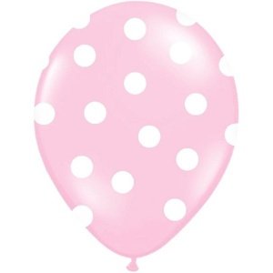 BALÓNIKY latexové puntík baby pink 6ks