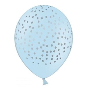 BALÓNIKY modré so striebornými bodkami 30cm 6ks