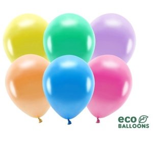 Balóniky Eco metalické mix farieb 26 cm 100 ks