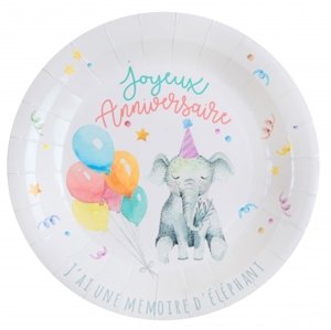 Taniere papierové Slon s balónikmi 22,5 cm, 10 ks