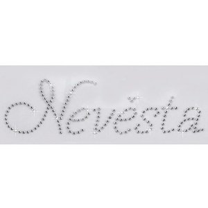 Nažehľovacia kamienková aplikácia Nevesta 5,4 x 18,4 cm 1 ks