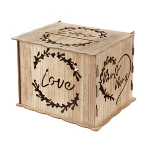 Škatuľa drevená na peniaze Love 30x24x22