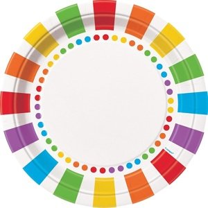 Tanieriky papierové Rainbow 22 cm 8 ks