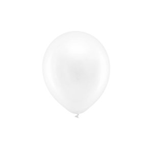 Dúhové balóny 23 cm metalické, biele (1 balenie / 10 ks)