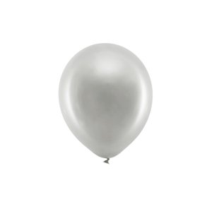 Dúhové balóniky 23 cm metalické, strieborné (1 balenie / 10 ks)