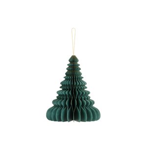 Vianočný stromček z voštinového papiera, fľaškovozelený, 24cm