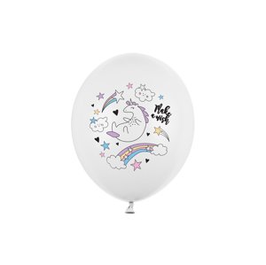 Balóniky 30 cm, jednorožec, pastelová čisto biela (1 balenie / 50 ks)