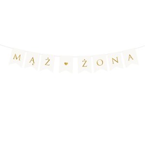 Banner Manžel - manželka, biely, 15 x 110 cm