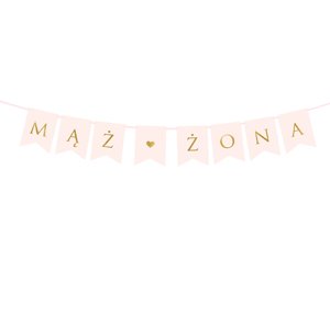 Banner Manžel Žena, svetloružový, 15 x 110 cm