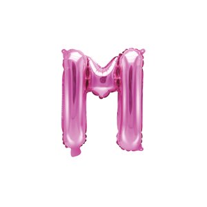 Fóliový balón s písmenom "M", 35 cm, tmavoružový