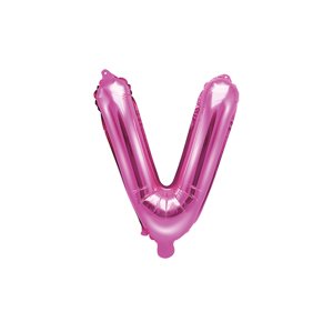 Fóliový balónik s písmenom "V", 35 cm, tmavoružový