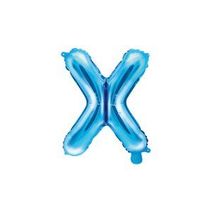 Fóliový balónik písmeno "X", 35 cm, modrý