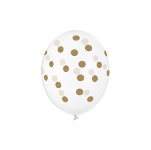 Balóniky 30 cm, bodky, číre (1 balenie / 6 ks)