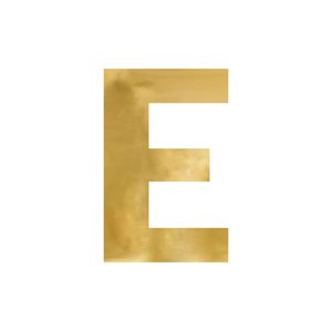 Zrkadlové písmeno "E", zlaté, 40x60 cm