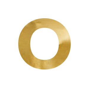 Lustrové písmeno "O", zlaté, 62x61 cm