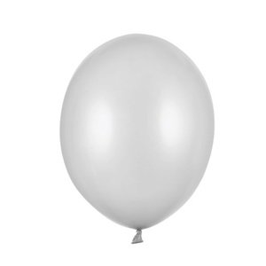 Balónik latexový metalický strieborný 12cm 1 ks