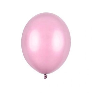 Balónik latexový metalický svetlo ružový 12cm 1 ks