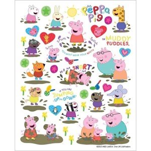 Nálepky Mini Prasiatko Peppa Pig s kamarátmi 13,2 x 16,5 cm