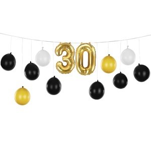 Balóniková girlanda 30. narodeniny čierno zlatá