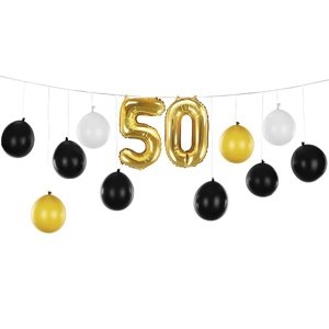 Balóniková girlanda 50. narodeniny čierno zlatá