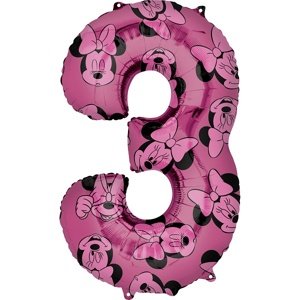 Fóliový balónik číslica 3 Minnie Mouse 66 cm