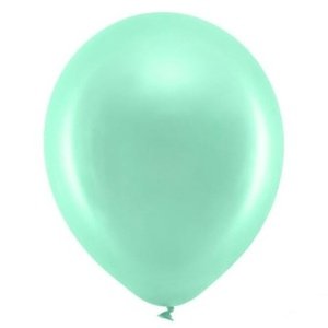 Balóniky Rainbow 23 cm metalické mintové 10 ks