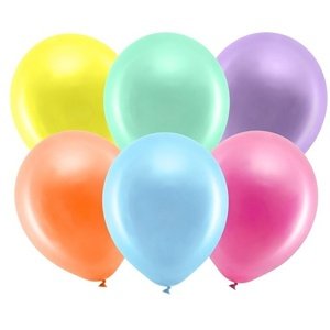 Balóniky Rainbow 23 cm metalické mix 10 ks
