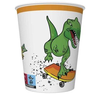 Tégliky papierové Crazy dinosaurus 250 ml 8 ks