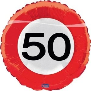 Balónik fóliový dopravná značka "50" 45 cm