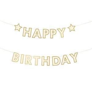 Banner Happy Birthday papierový 220 x 14,5 cm