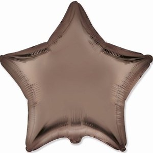 Fóliový balón Star saténová hnedá 46 cm