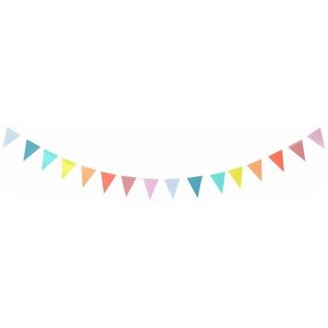 Závesný mini vlajkový transparent pastelový 2,6 m, 8 cm