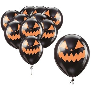 Čierne latexové balóniky s tekvicou 10 ks 30 cm