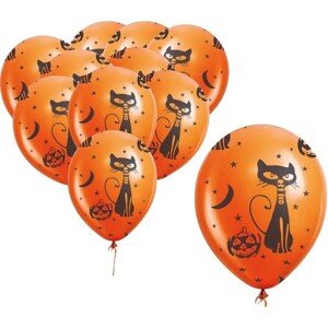 Oranžové latexové balóniky s tekvicami 10 ks 30 cm
