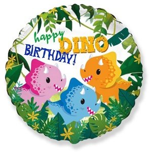 Fóliový balónik Happy Birthday Dino 45 cm