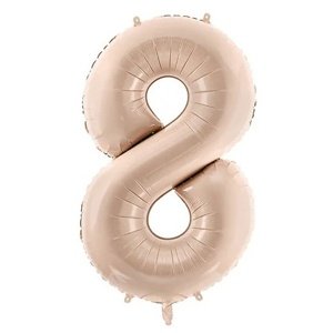 Fóliový balón s číslami "8" tmavobéžový 72 cm