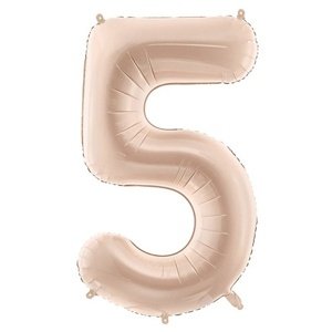 Fóliový balón s číslami "5" tmavobéžový 72 cm