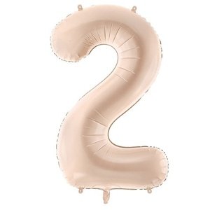 Fóliový balón s číslami "2" tmavobéžový 72 cm