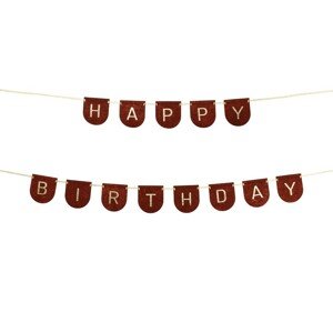 Banner Happy Birthday brown 3m