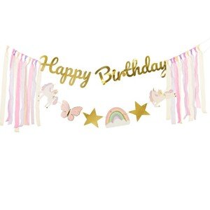 Banner Happy Birthday Unicorns 230x17,5 cm