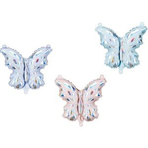 Fóliové balóniky Butterflies mix, 21ks 19x23 cm