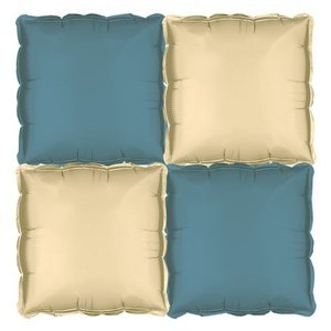 Fóliové balónové štvorcové záclony béžovo-navy blue 4 ks