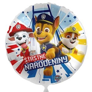 Happy Birthday fóliový balón Tlapková patrola 43 cm