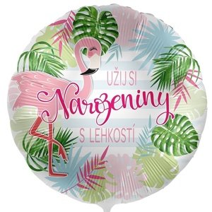 Fóliový balónik Flamingo Užite si svoje narodeniny s ľahkosťou 43 cm