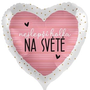 Balónik fóliové srdce Najlepšie dievča na svete 43 cm