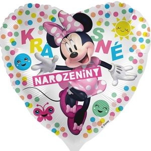 Fóliový balón Krásne narodeniny Minnie srdce 43 cm