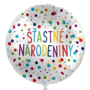 Fóliový balón Happy Birthday polka dots 43 cm