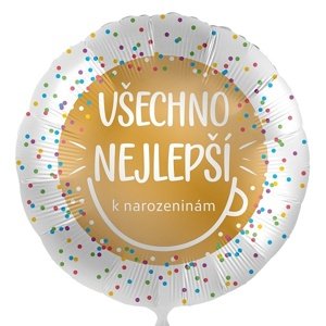 Fóliový balón s bodkami Happy Birthday 43 cm